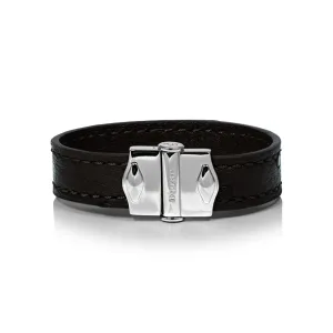 D'Monti Nero Black - France Luxe Genuine Ostrich Leather Mens Bracelet