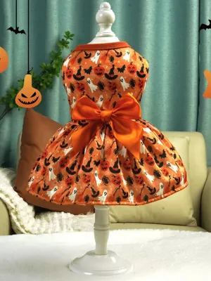 Dog Spooky Pumpkin Halloween Costume