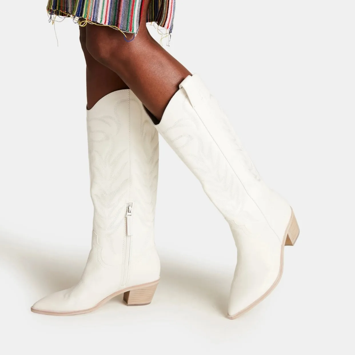 Dolce Vita Solei Embossed Boot-white