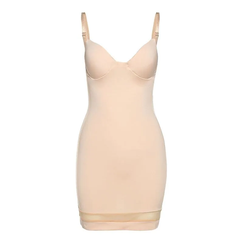 Dress Women's Fashion Suspenders Low-cut Mesh Stitching Sexy Hip Dress