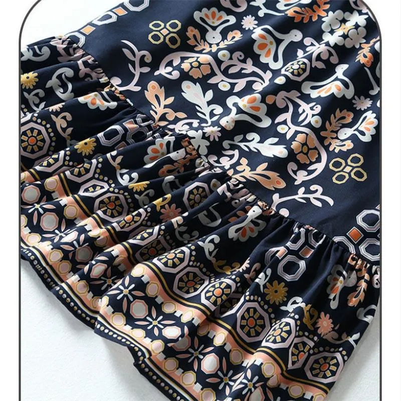 Dresses Long Section Flesh-covering Women's Temperament Printing High Waist Slim Plus Size Skirt