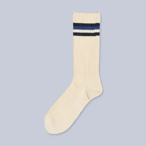 Ecru Blue Vintage Ivy Cotton Socks