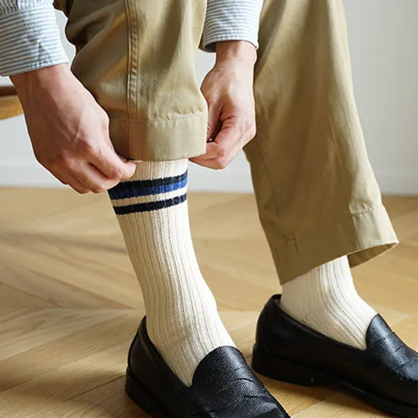 Ecru Blue Vintage Ivy Cotton Socks
