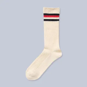 Ecru Red Vintage Ivy Cotton Socks