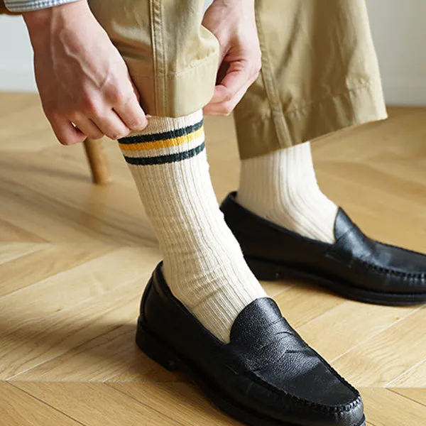 Ecru Yellow Vintage Ivy Cotton Socks
