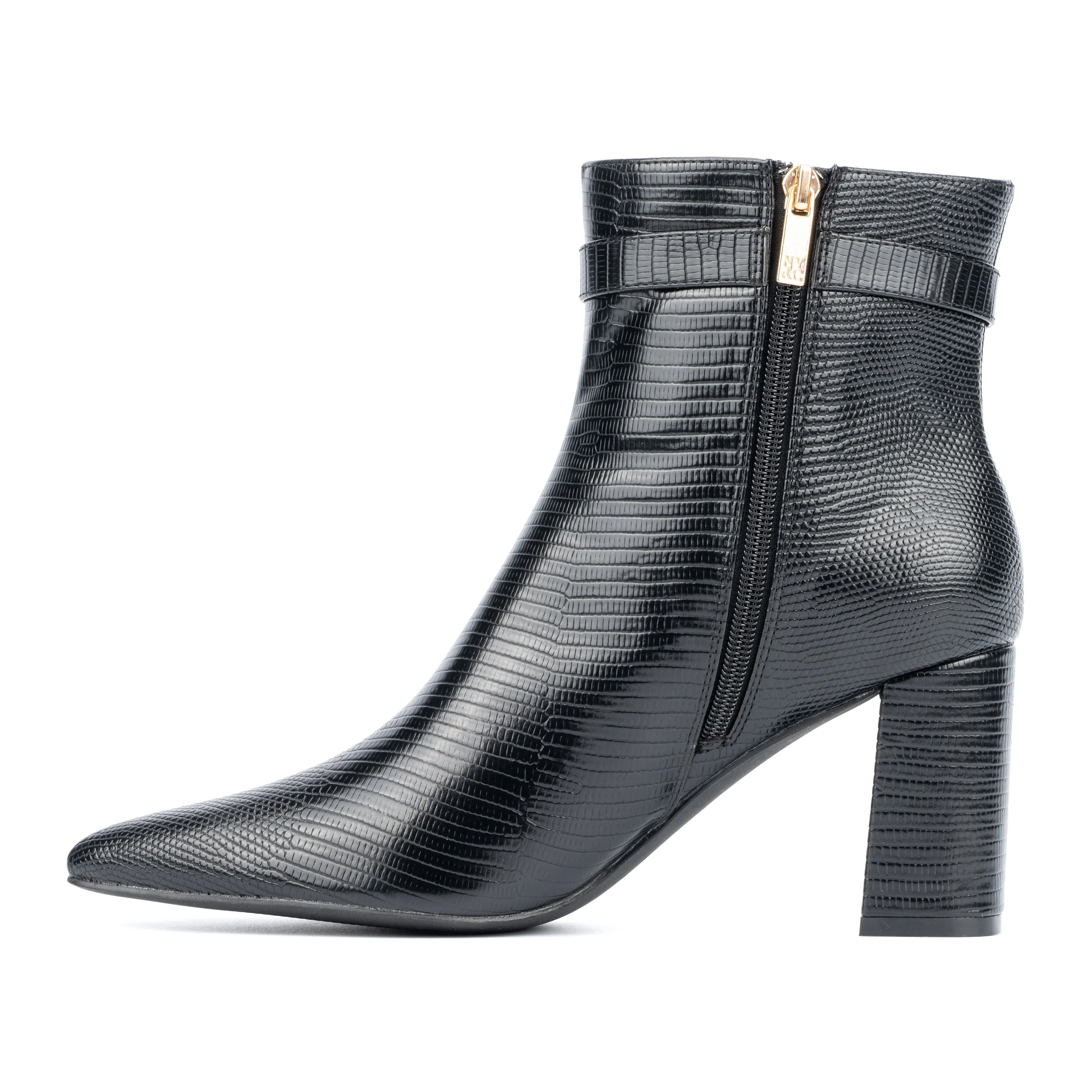 Edena Lizard Embossed Pointy Ankle Boots