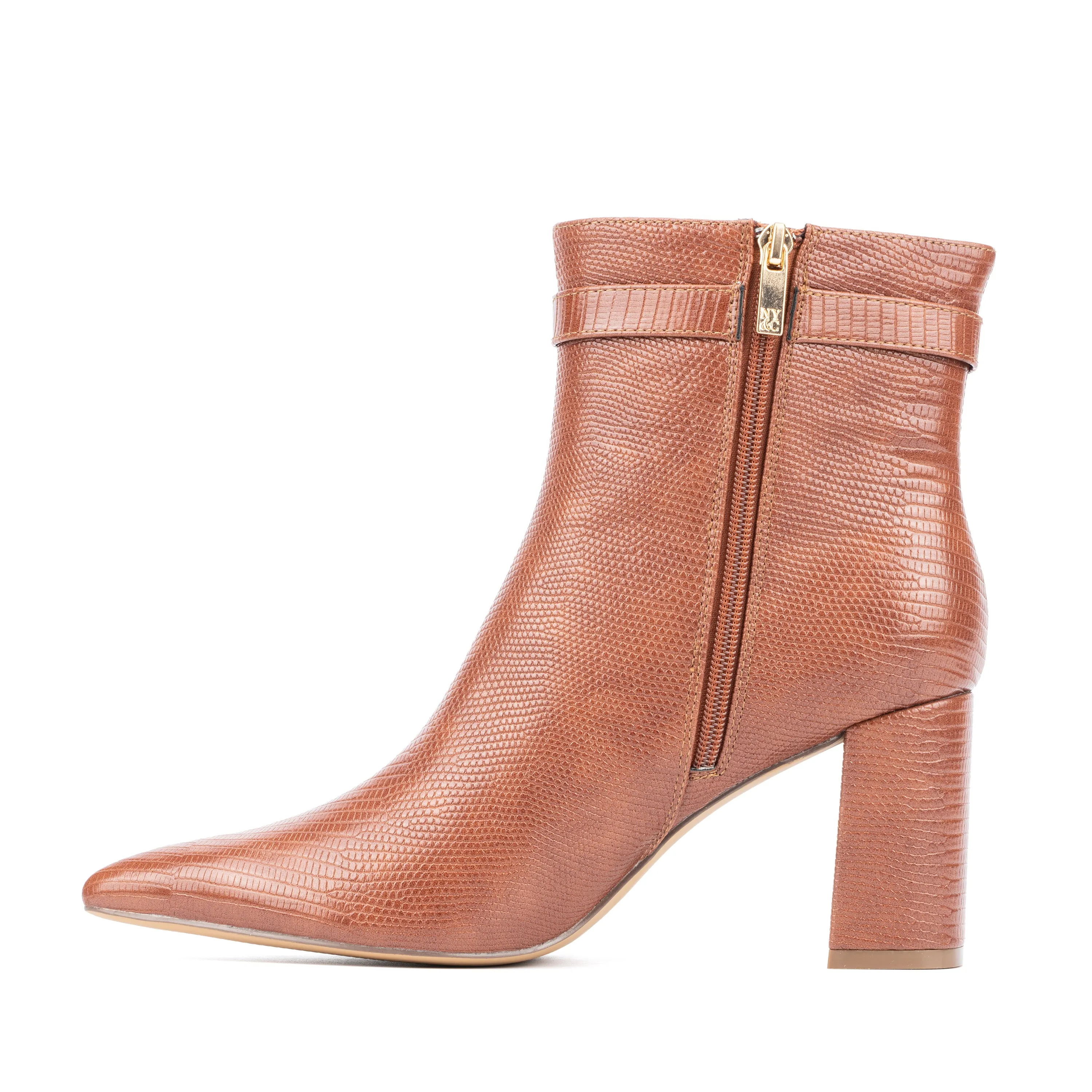 Edena Lizard Embossed Pointy Ankle Boots