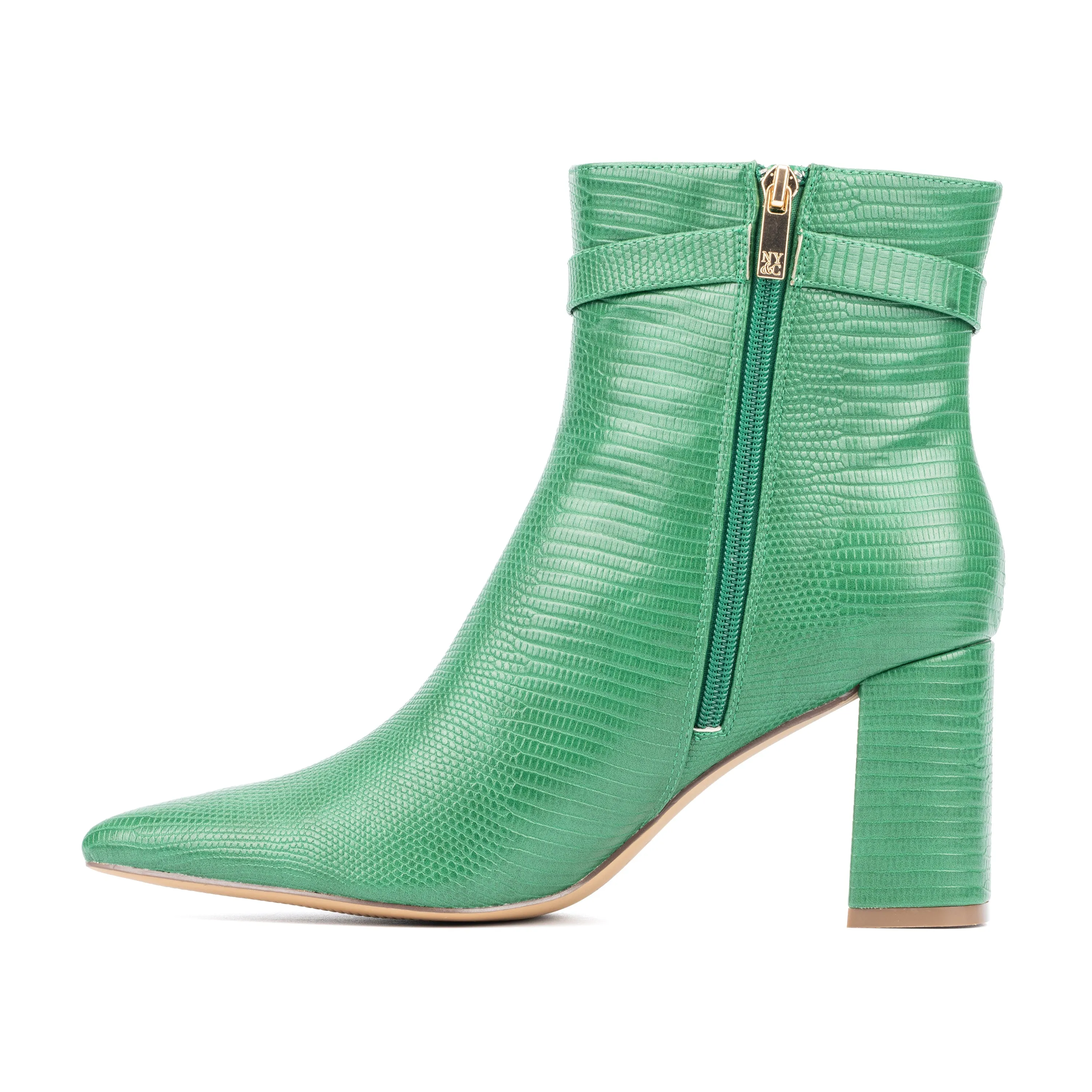 Edena Lizard Embossed Pointy Ankle Boots