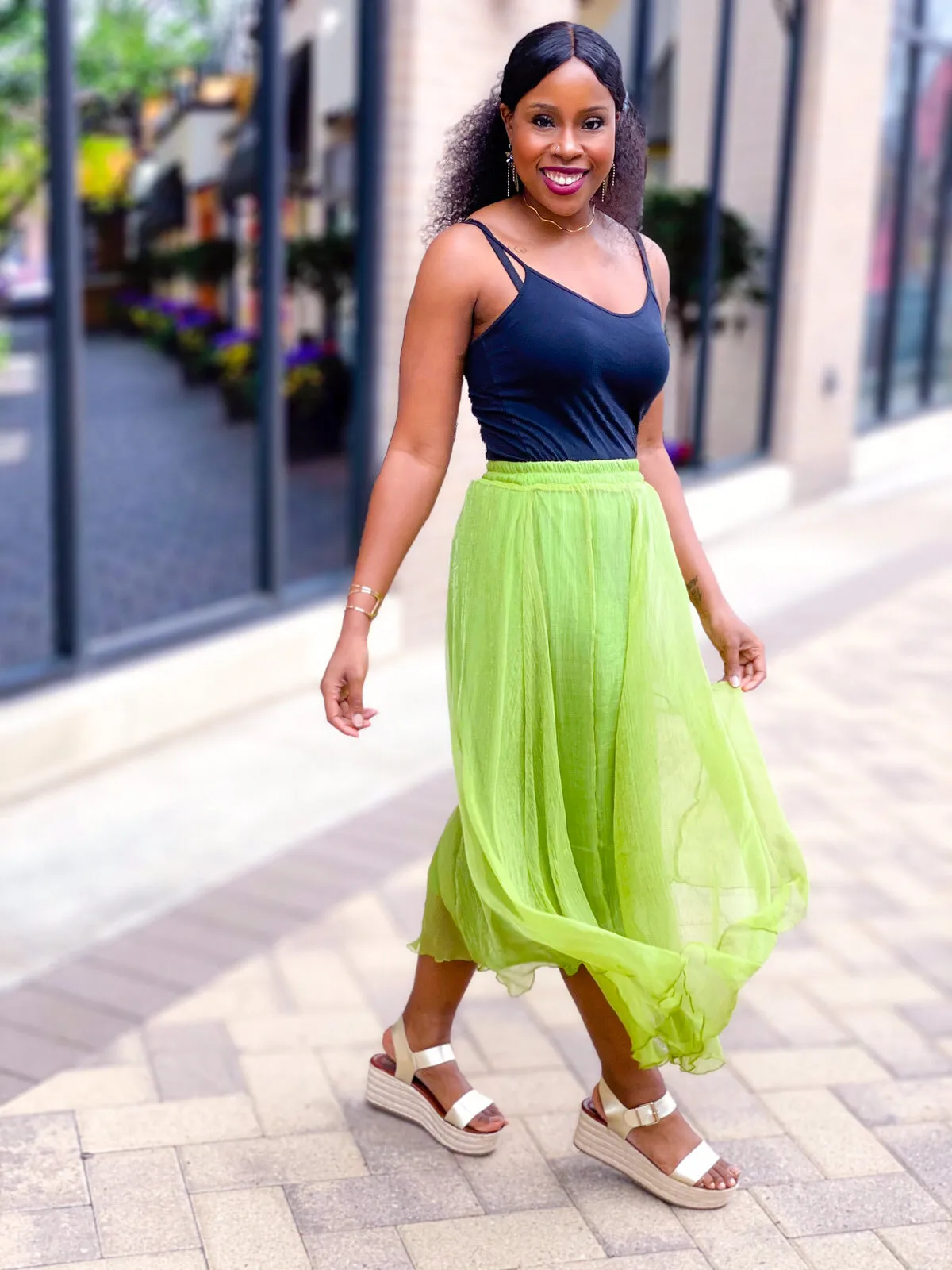 Elegant Chiffon Maxi Skirt