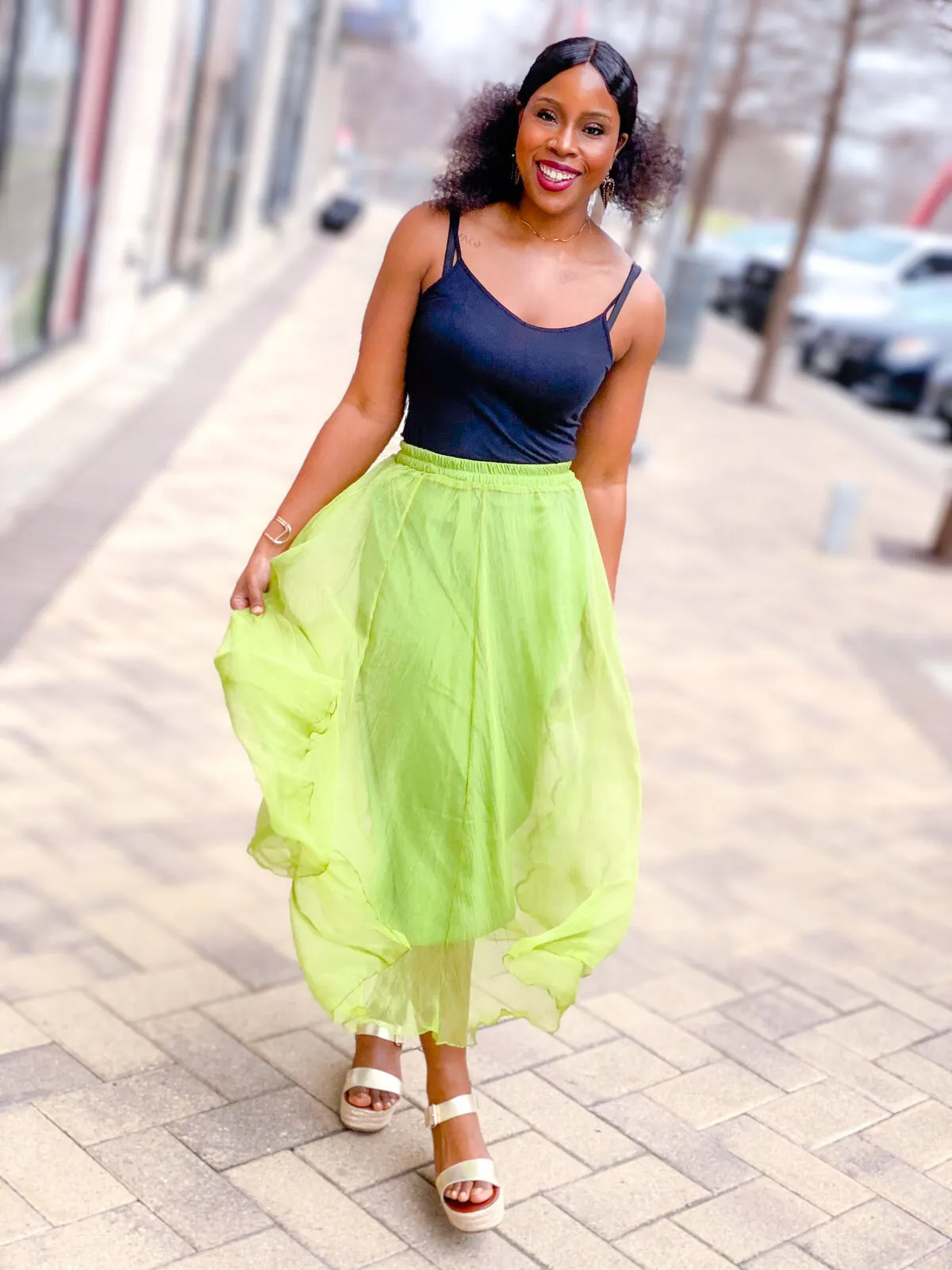 Elegant Chiffon Maxi Skirt