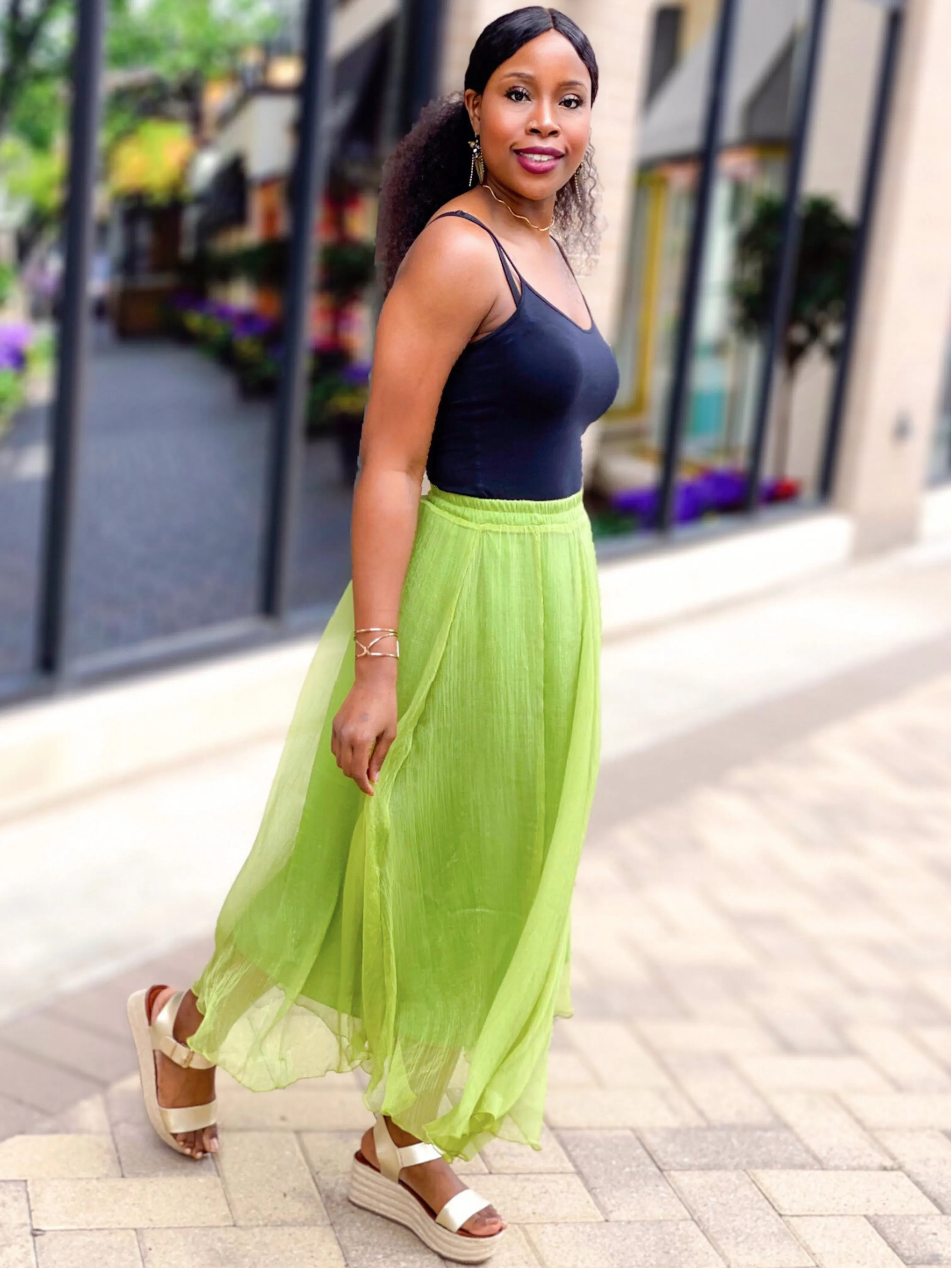 Elegant Chiffon Maxi Skirt