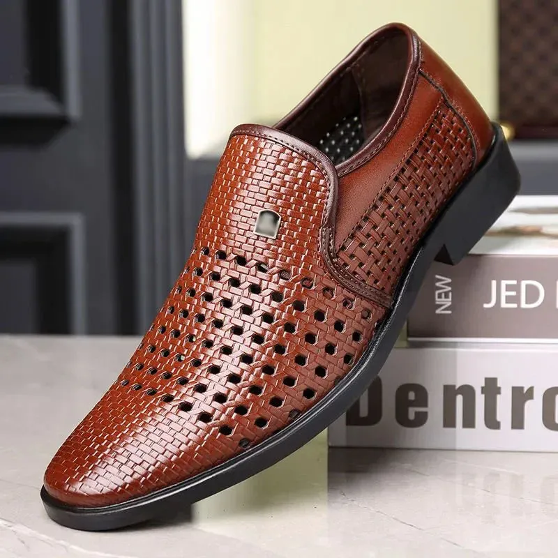 Eleganto Sommer Herren Ledersandalen