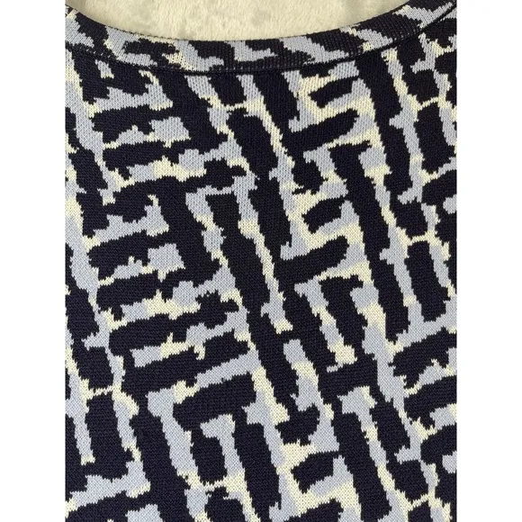 Eliza J Sleeveless Fit &amp; Flare Sweater Dress SZ MED Print Retails $148 EUC