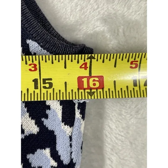 Eliza J Sleeveless Fit &amp; Flare Sweater Dress SZ MED Print Retails $148 EUC