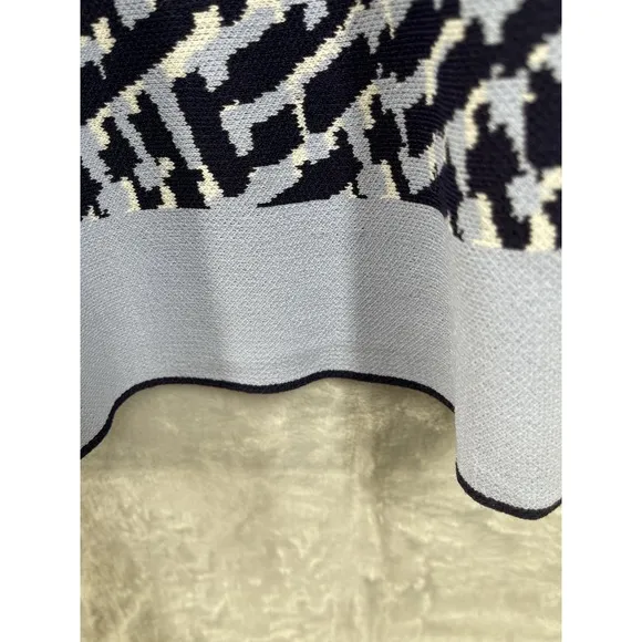 Eliza J Sleeveless Fit &amp; Flare Sweater Dress SZ MED Print Retails $148 EUC