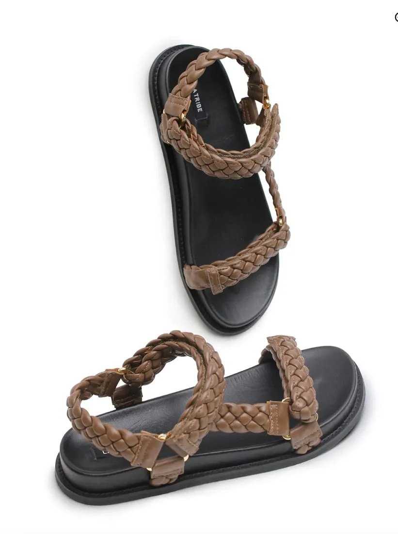 Elke Braided Sandal Walnut