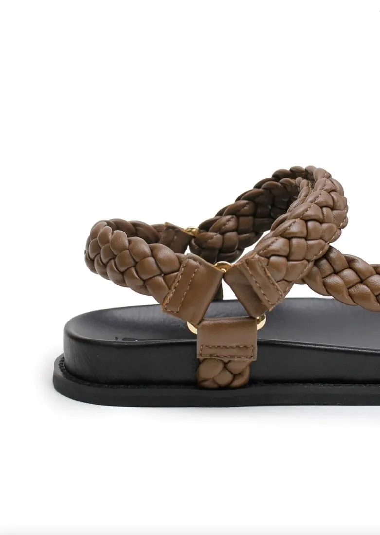 Elke Braided Sandal Walnut