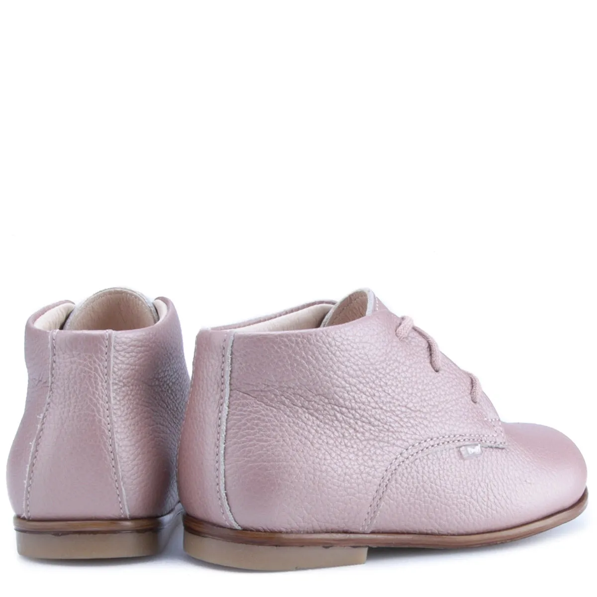 Emel Pearlised Pink Lace-Up Bootie