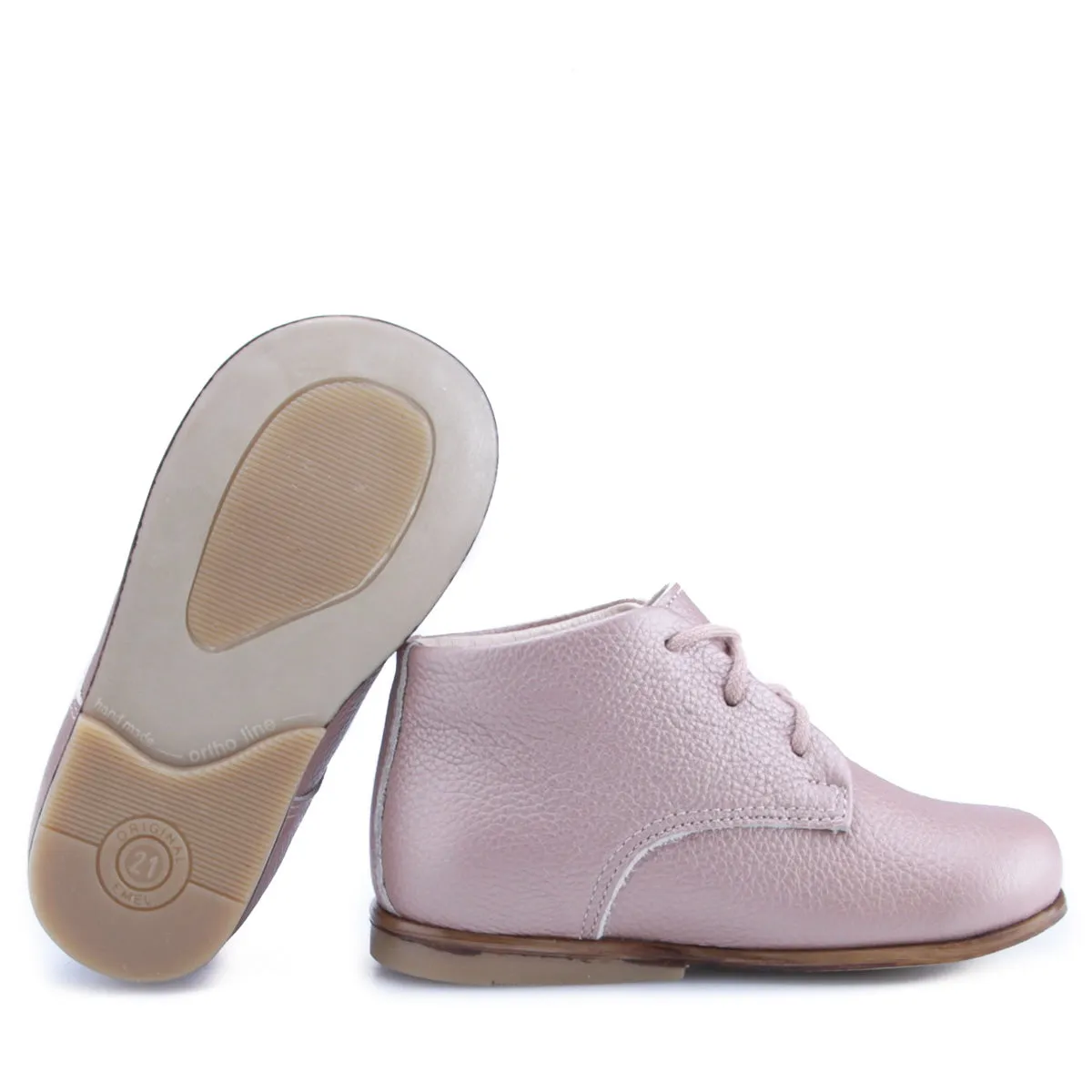 Emel Pearlised Pink Lace-Up Bootie