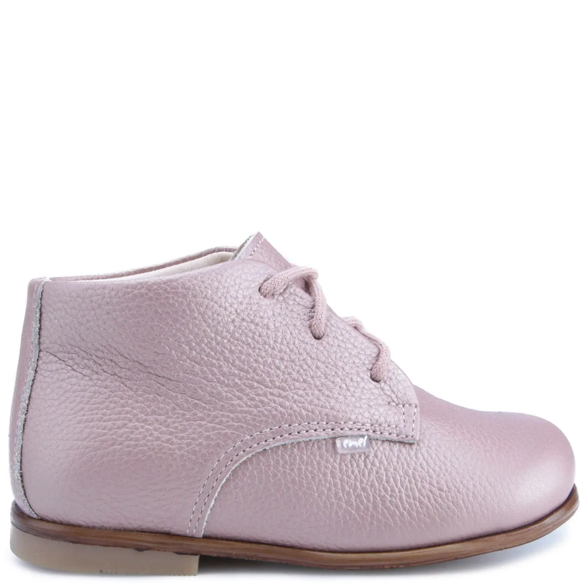 Emel Pearlised Pink Lace-Up Bootie