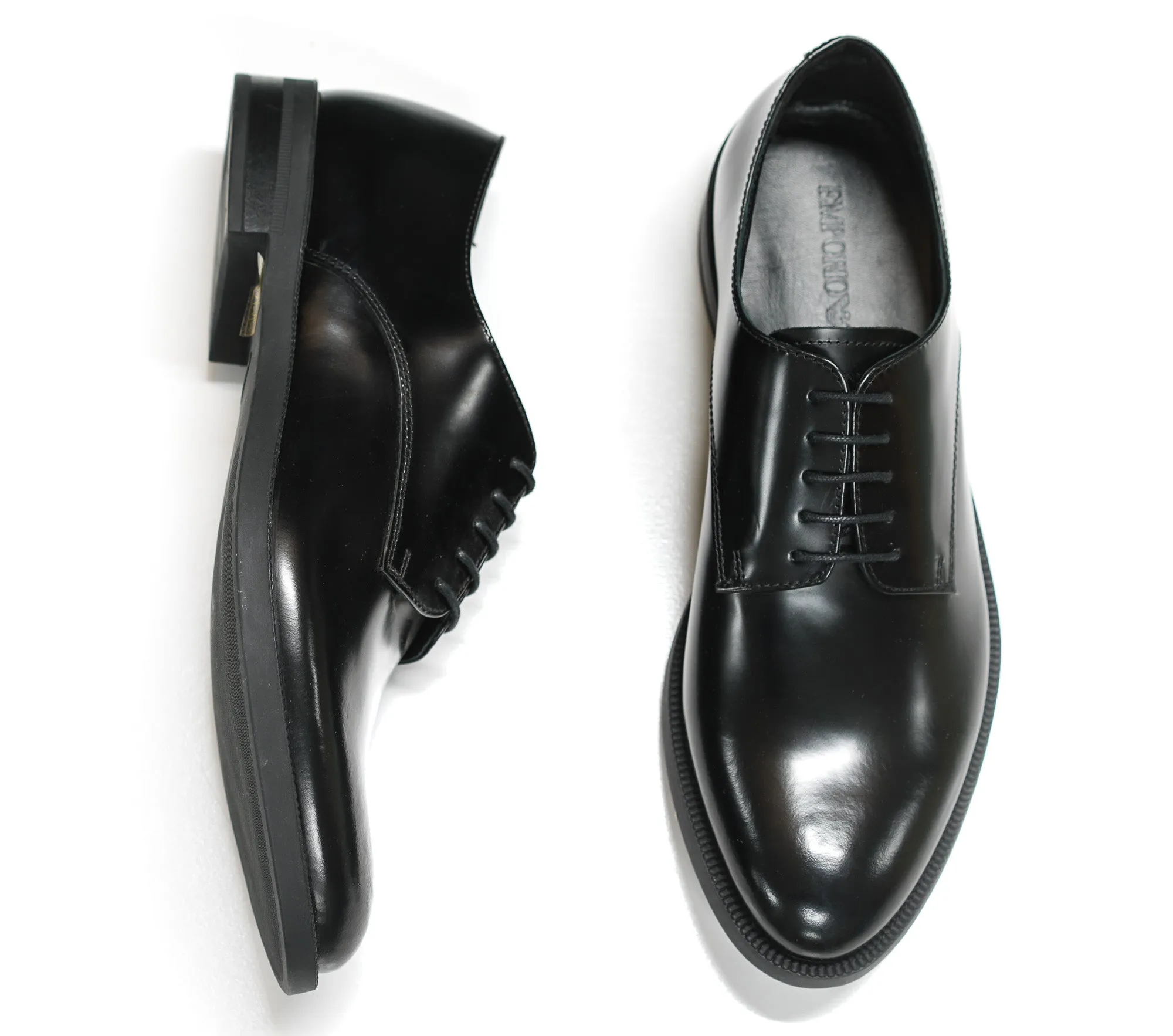 Emporio Armani Men's Black Derby Lace Up Shoes X4C510 - 30% off