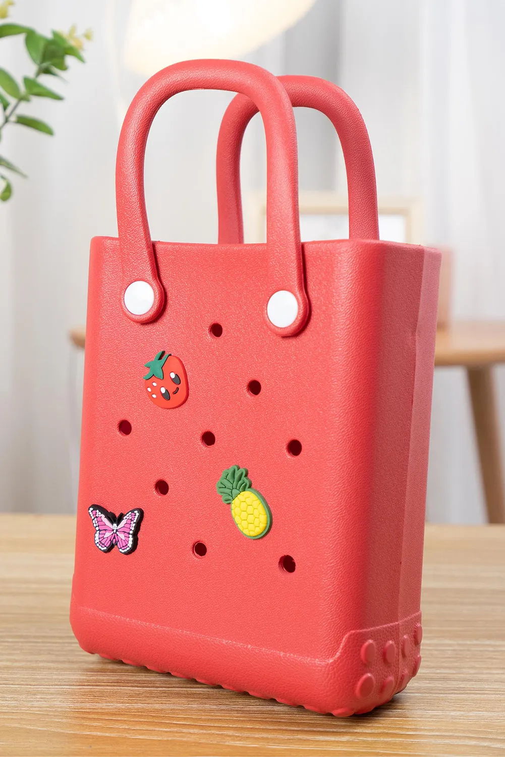 Fiery Red EVA Self-assembly Detachable Straps Hollow Tote Bag