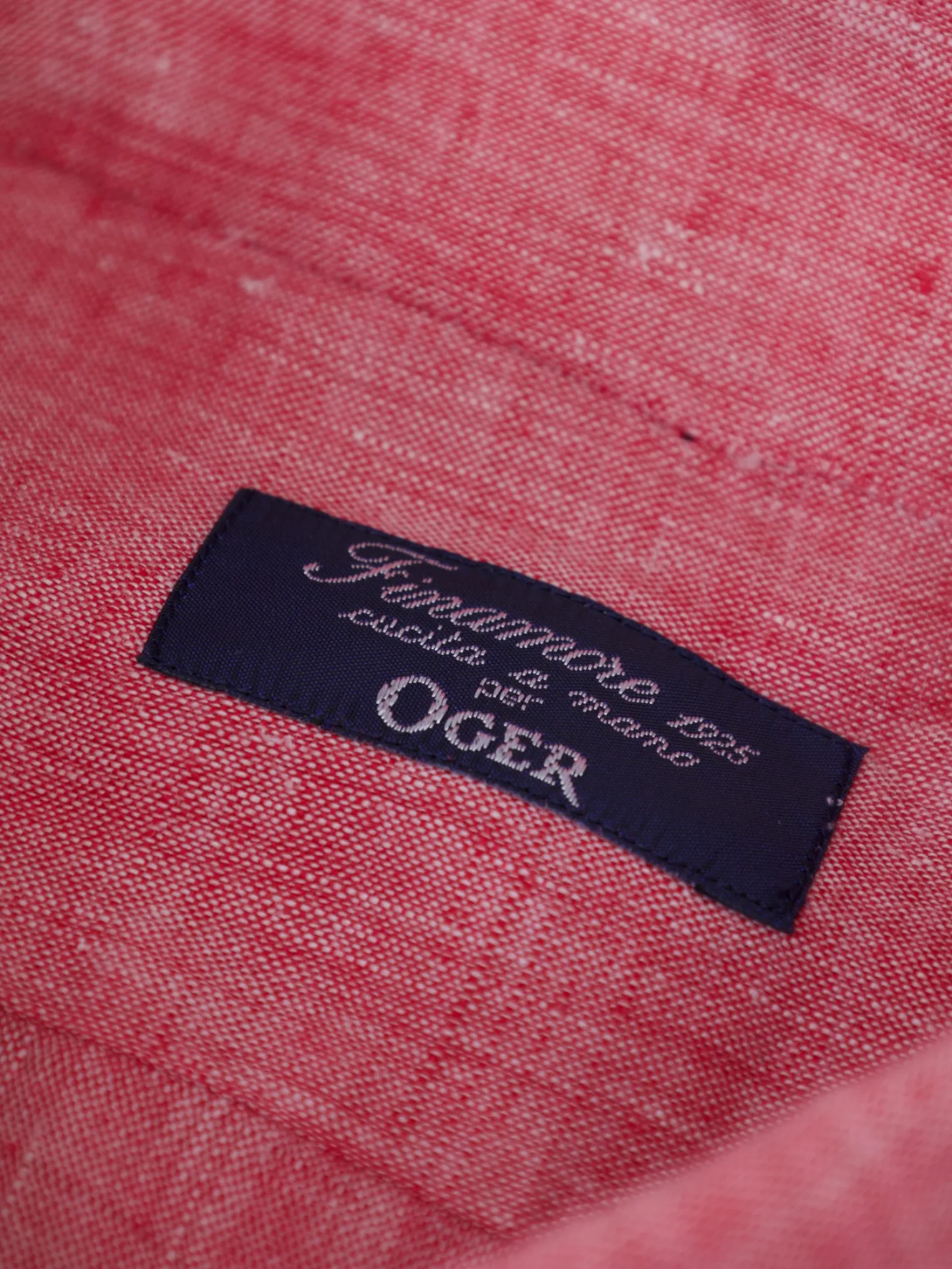 Finamore Pink Linen Melange Summer Shirt