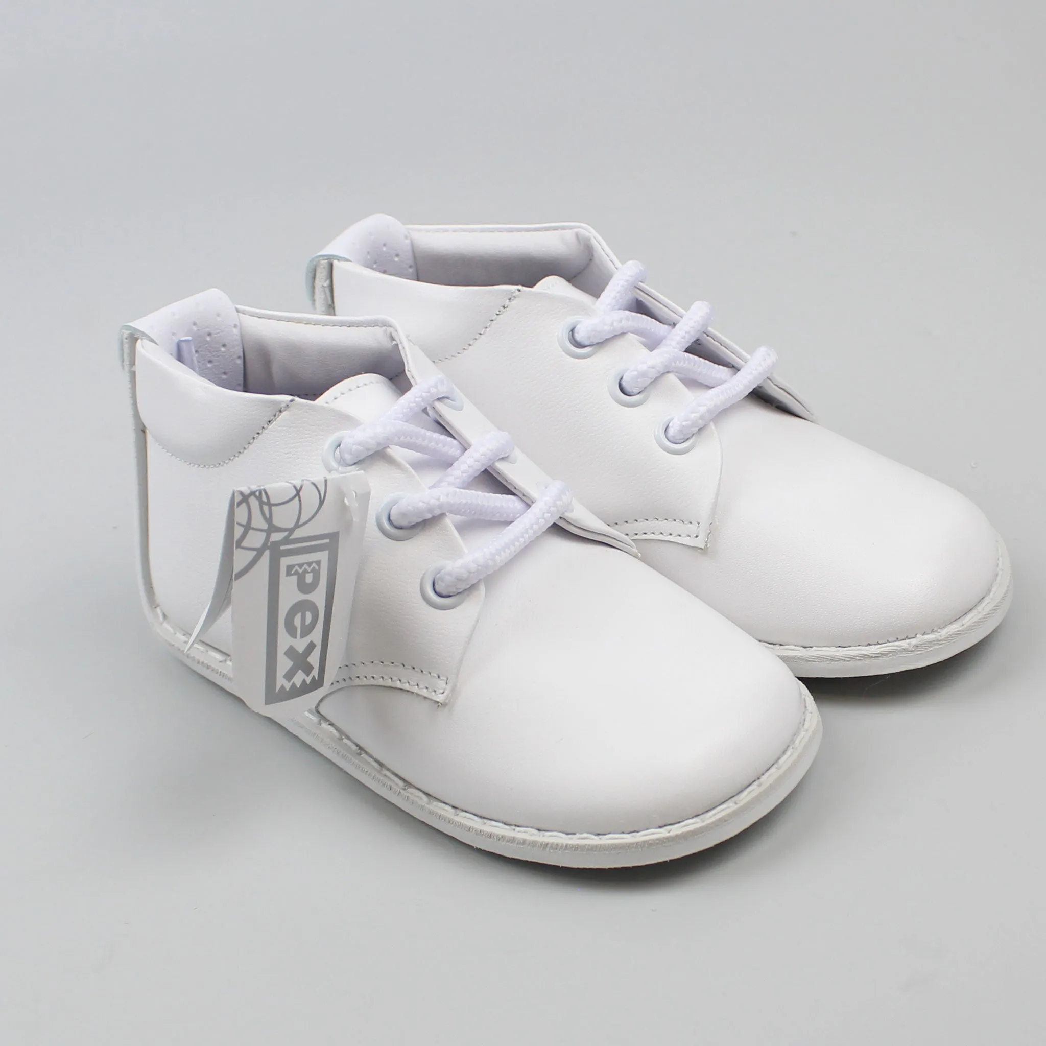 First Walker Shoes - Boys - Hard Sole White  Leather - Pex Dillon
