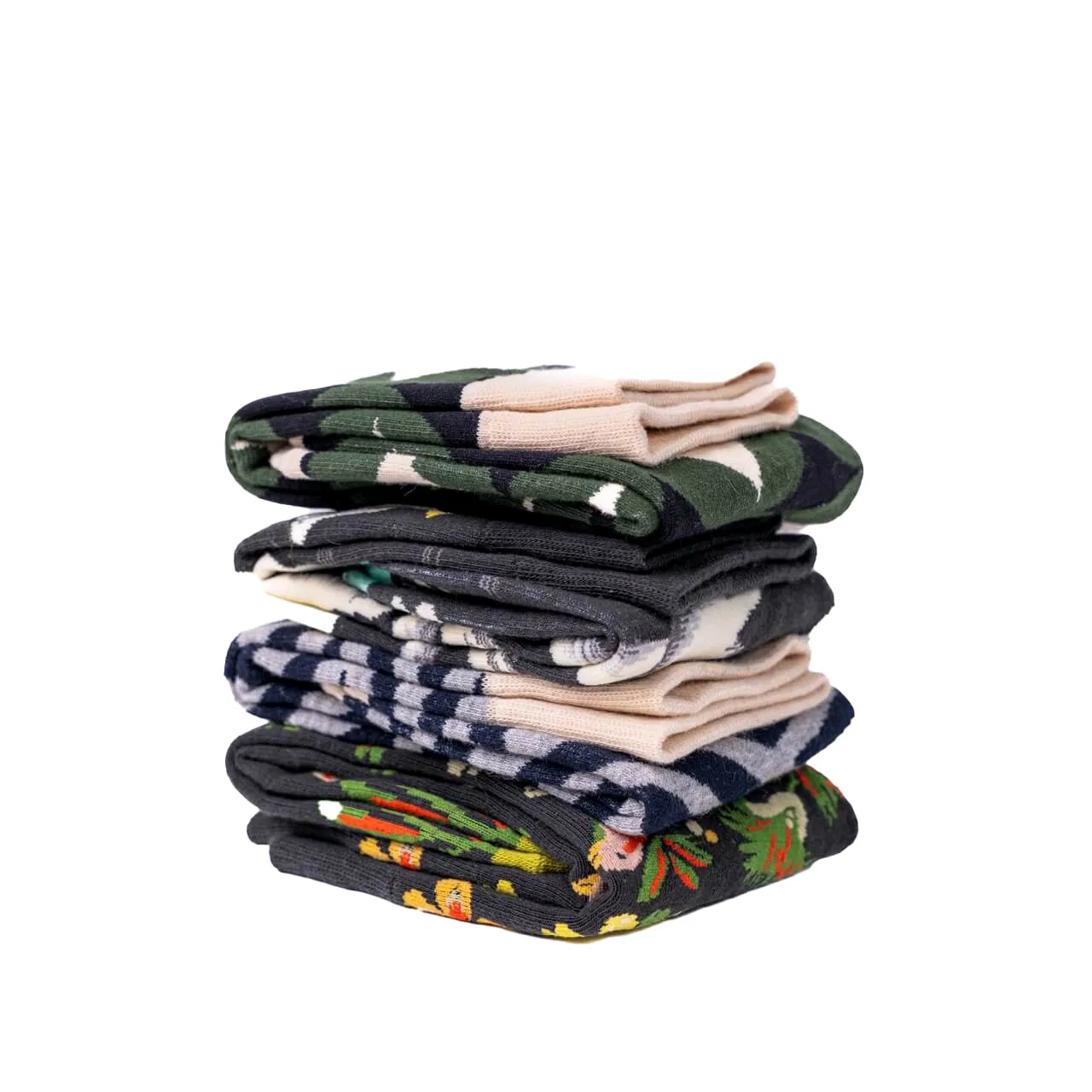 Floral and Fauna Black Fun Dress Socks