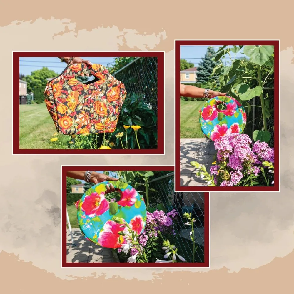 Floral Pink tulip 🌷 Print women Bag. Good size multifunction. Dress up or casual.  Handmade in Haïti