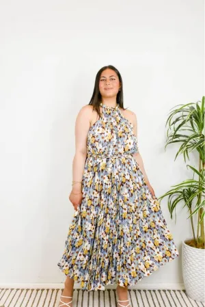 Flower Print Pleated Dress