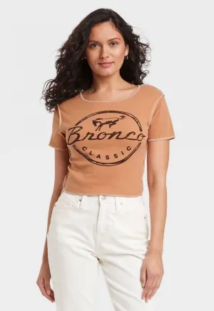 Ford Womens Bronco Stitch Crop Top Brown XL