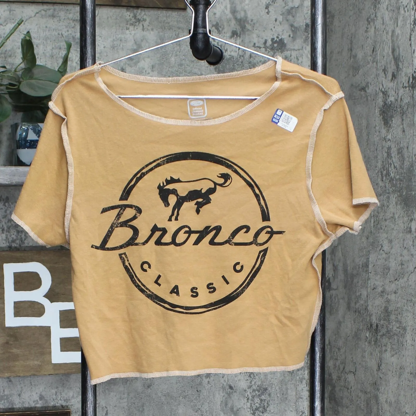 Ford Womens Bronco Stitch Crop Top Brown XL