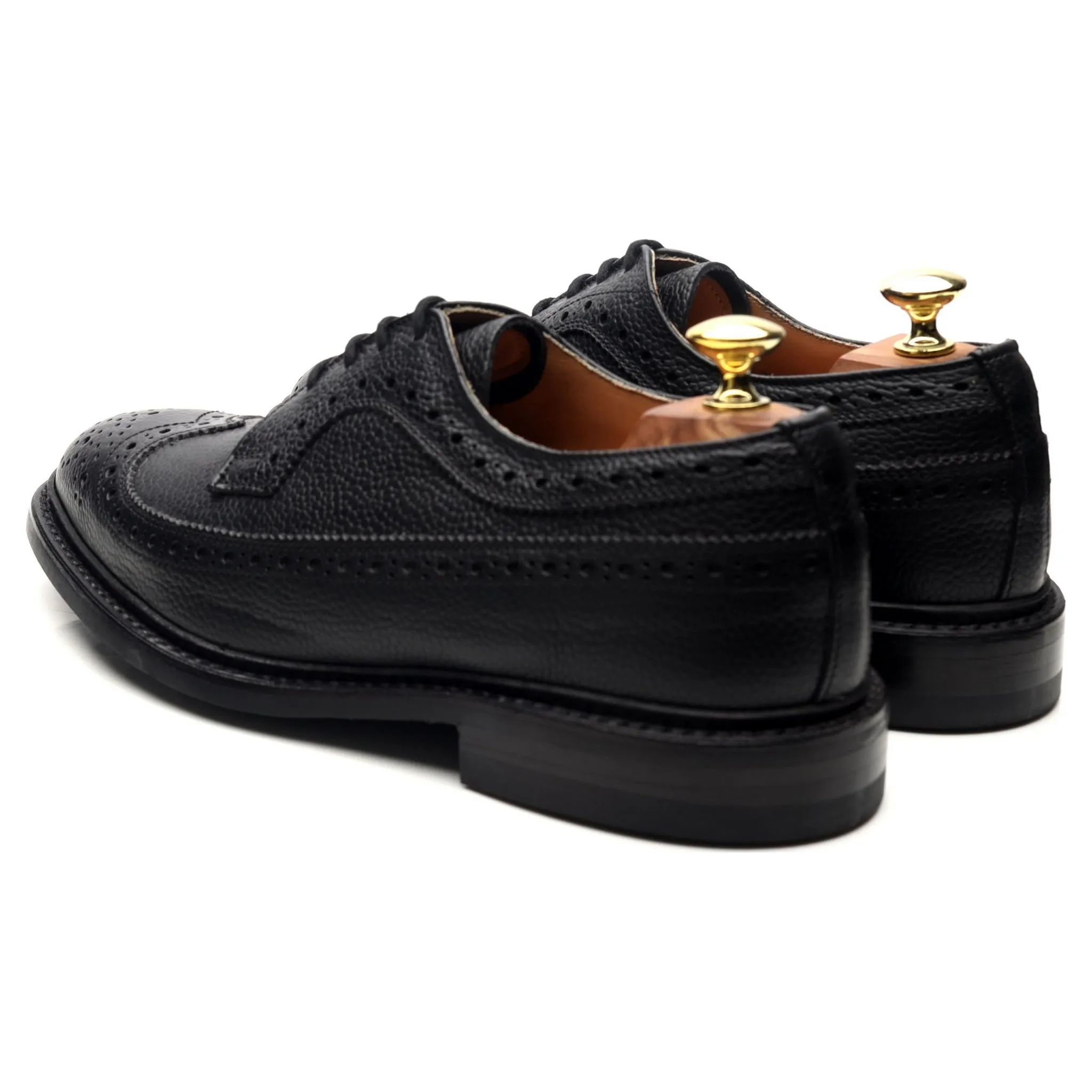 'Fulton' Black Leather Derby Brogues UK 7