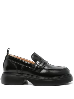 GANNI logo-plaque platform loafers