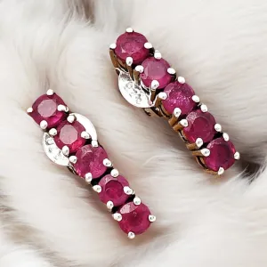 Garnet Solid 925 Sterling Silver post Earrings