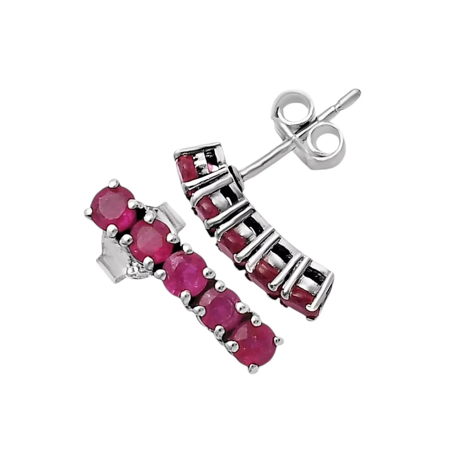 Garnet Solid 925 Sterling Silver post Earrings