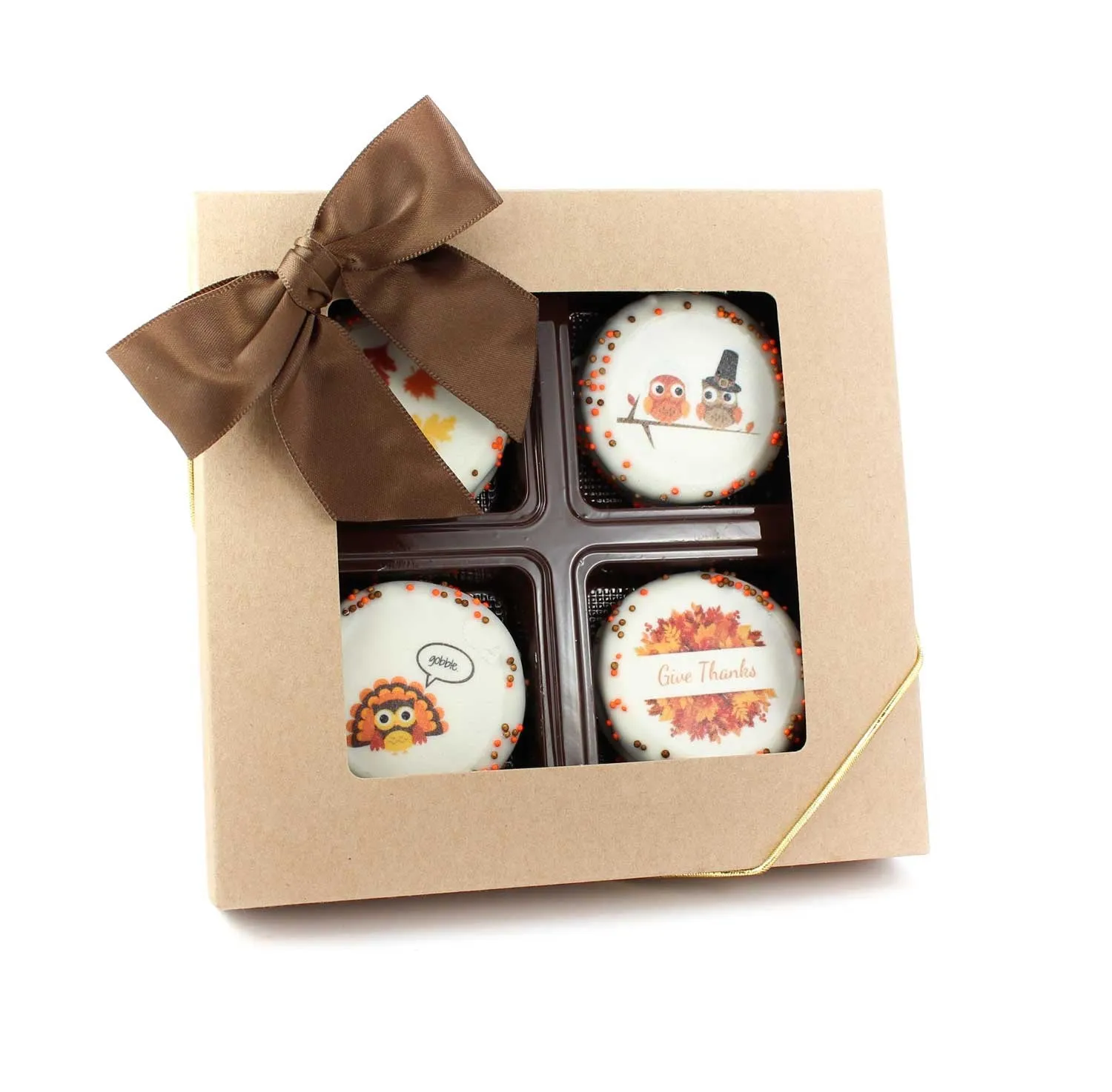 Gift Box of 4 Thanksgiving Chocolate Covered Oreos -  3 pcs