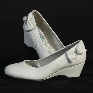Gina Girls Wedge Shoe with Bow