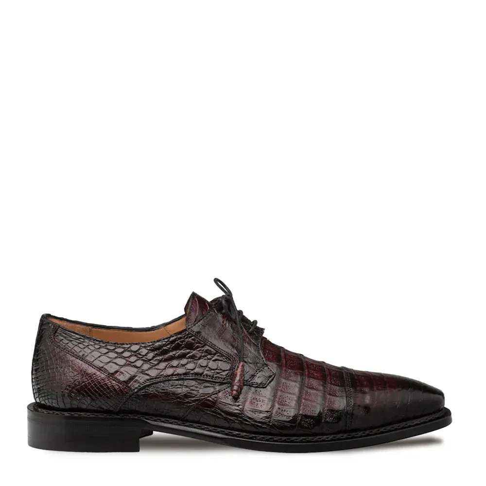 Giovane Crocodile Derby  Burgundy By Mezlan Made In Spain Brand
