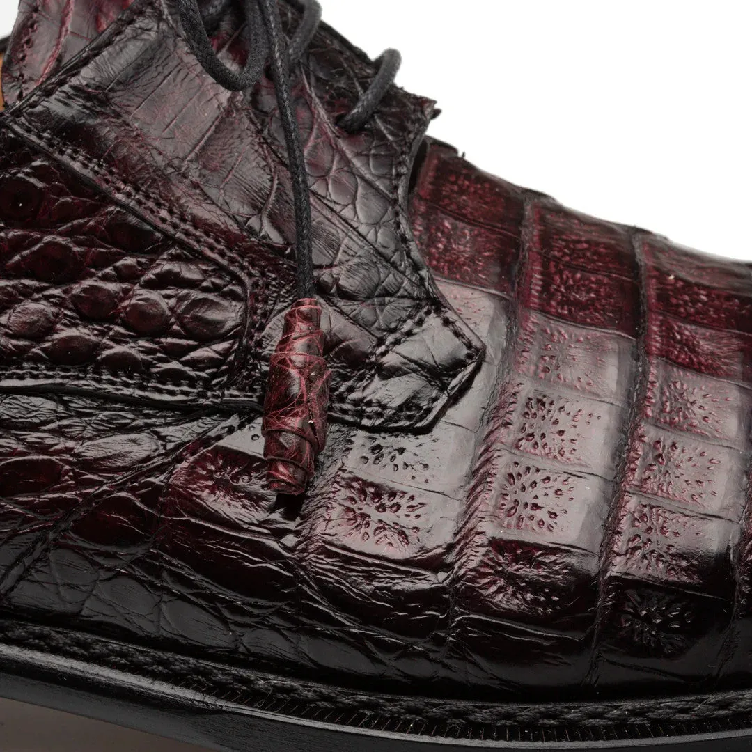 Giovane Crocodile Derby  Burgundy By Mezlan Made In Spain Brand