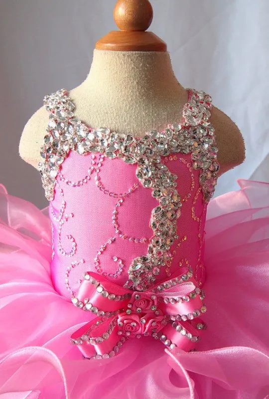 Glitz Beaded Bodice Little Princess/Toddler Cupcake Pageant Dress