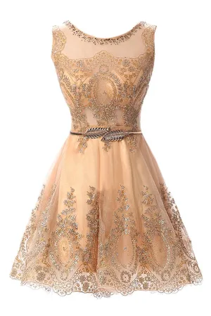 Gold Prom Party Dress