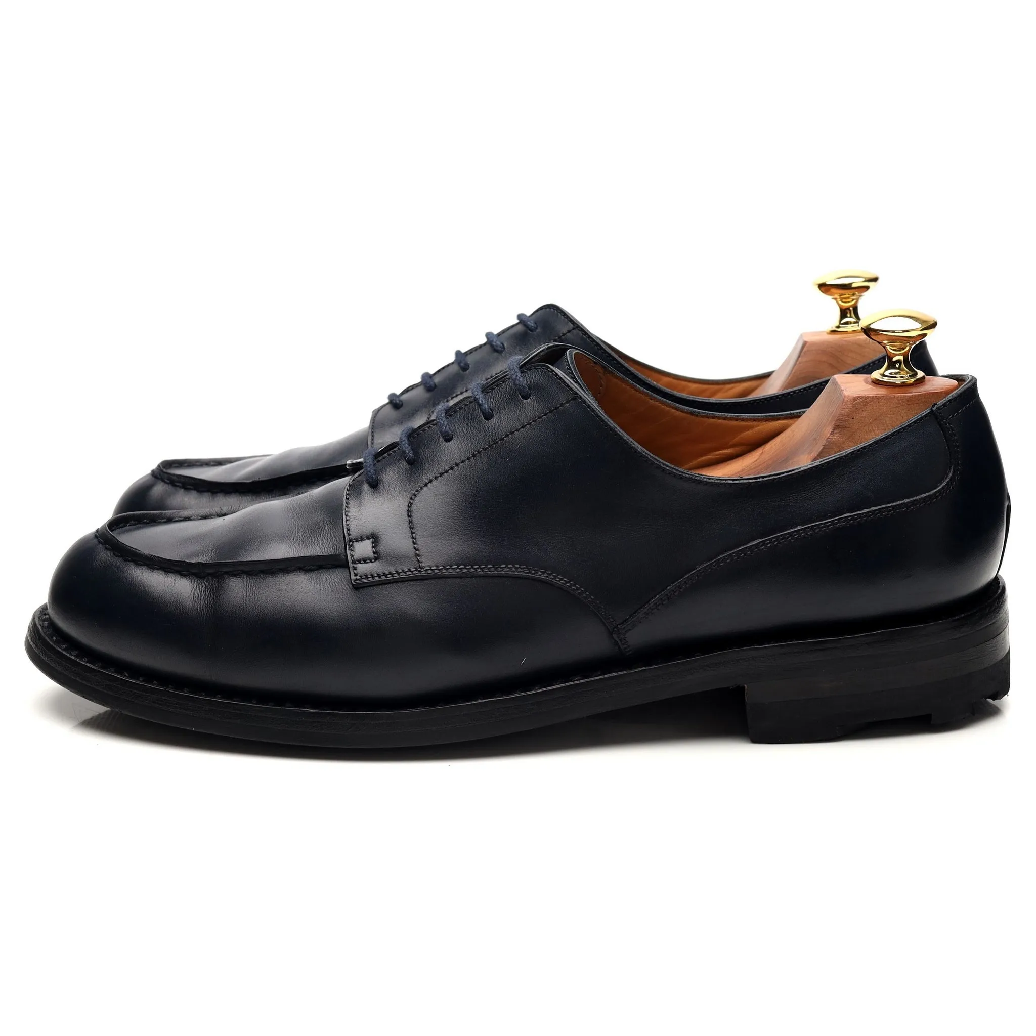 'Golf' Navy Blue Leather Apron Derby 9.5 UK 10