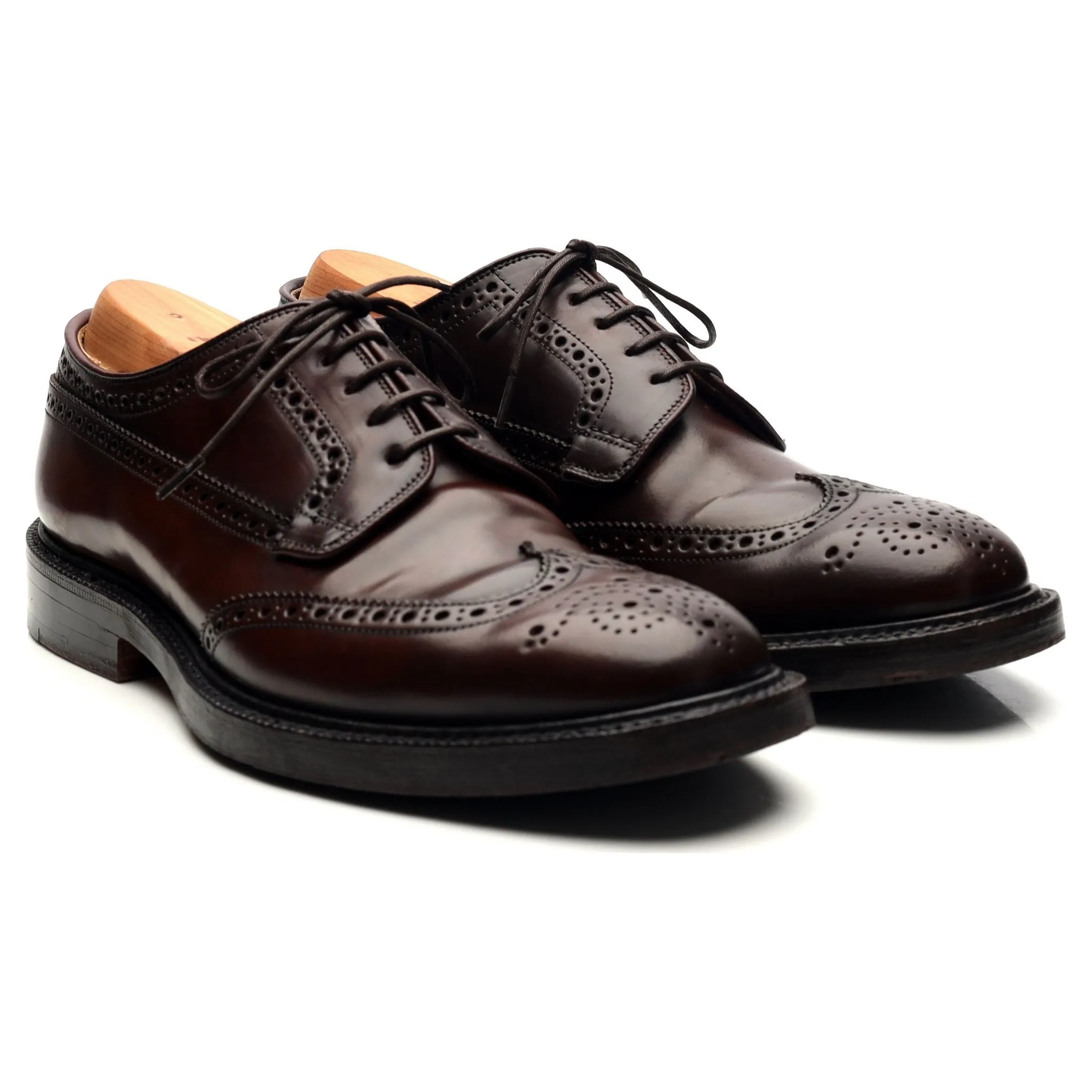 'Grafton' Burgundy Cordovan Leather Derby Brogues UK 7 G