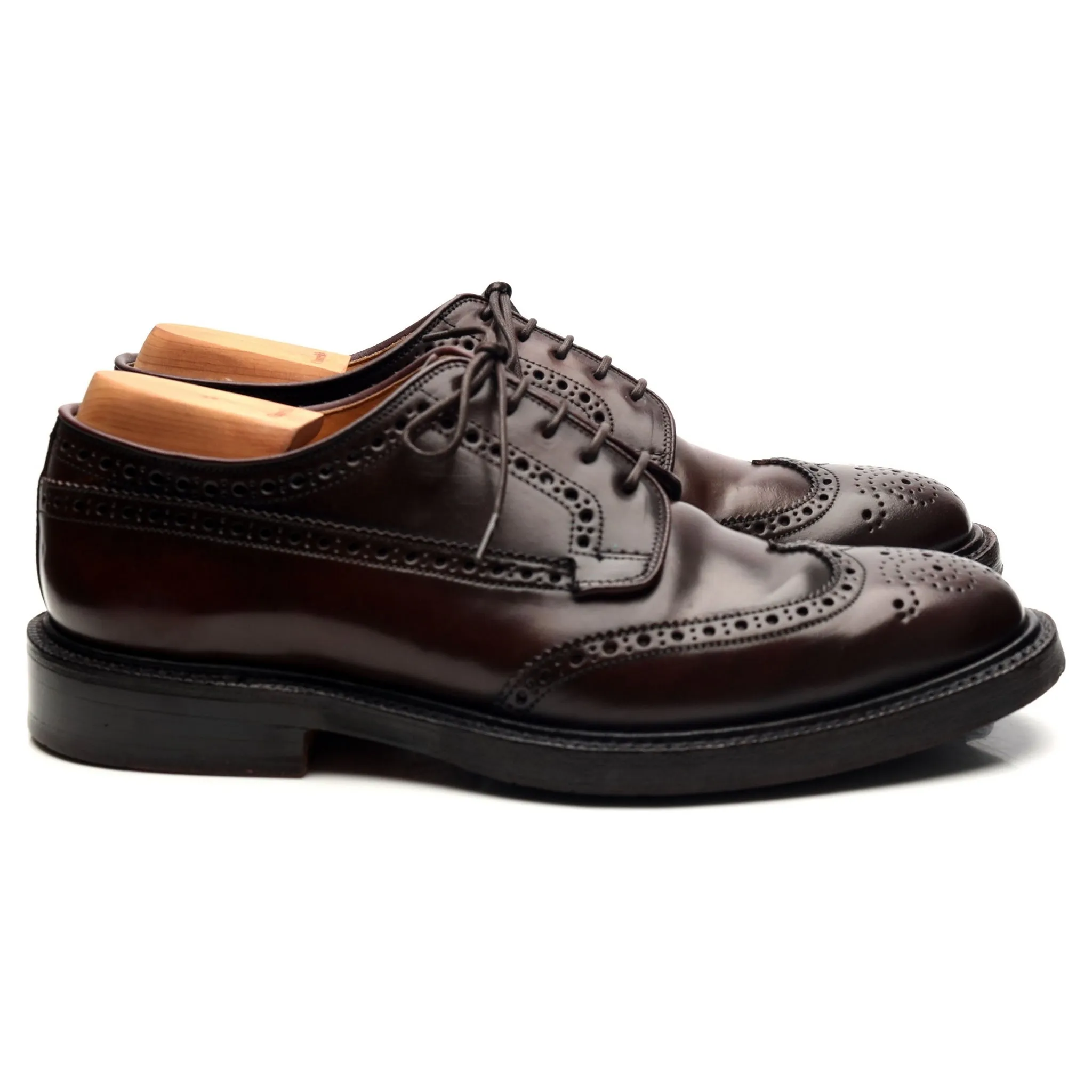 'Grafton' Burgundy Cordovan Leather Derby Brogues UK 7 G