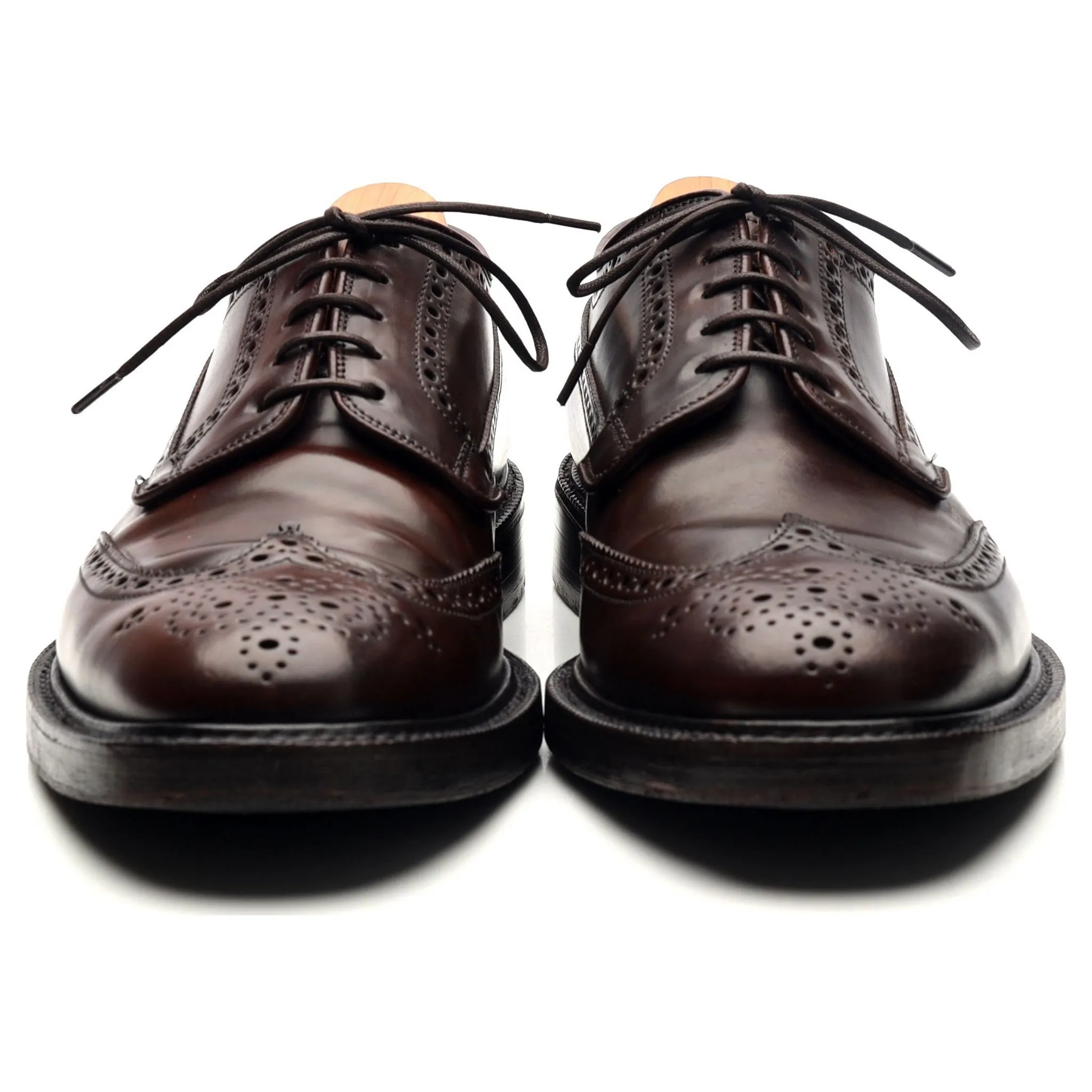 'Grafton' Burgundy Cordovan Leather Derby Brogues UK 7 G