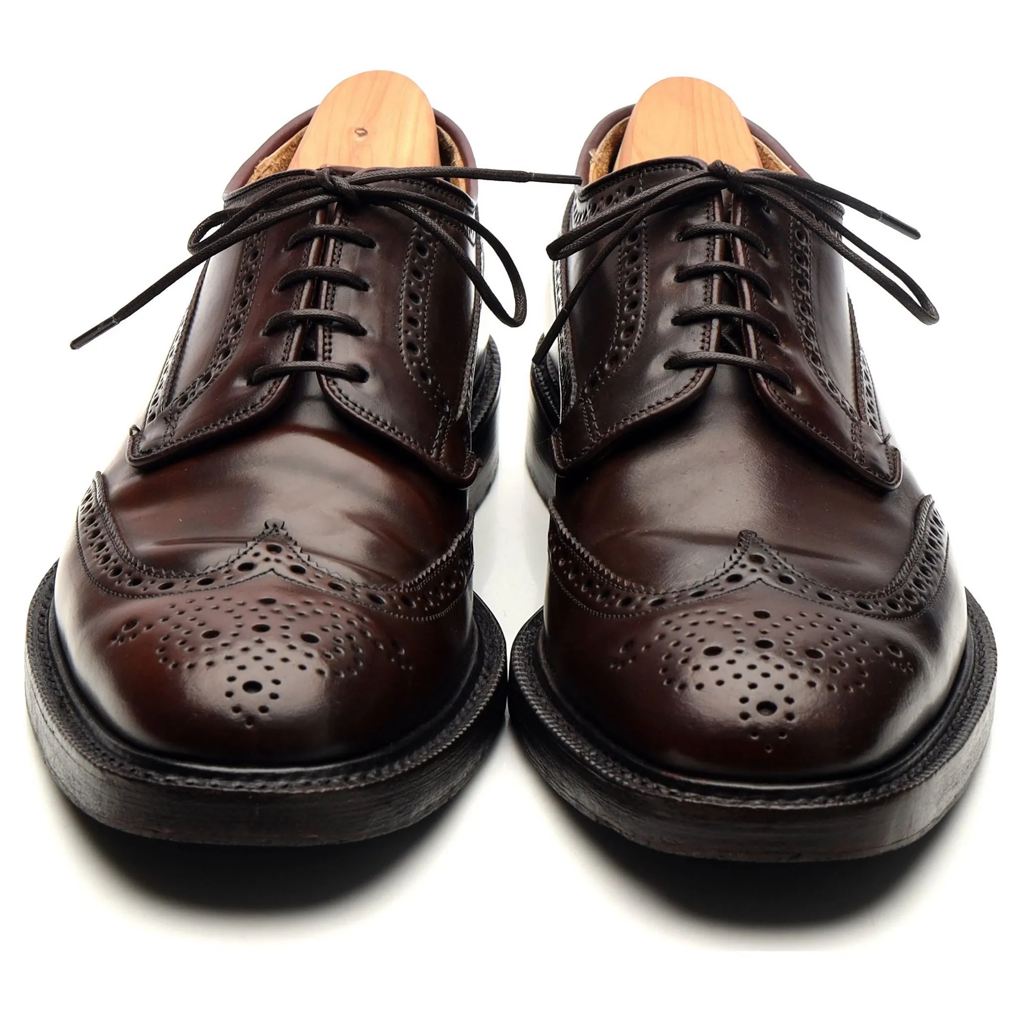 'Grafton' Burgundy Cordovan Leather Derby Brogues UK 7 G