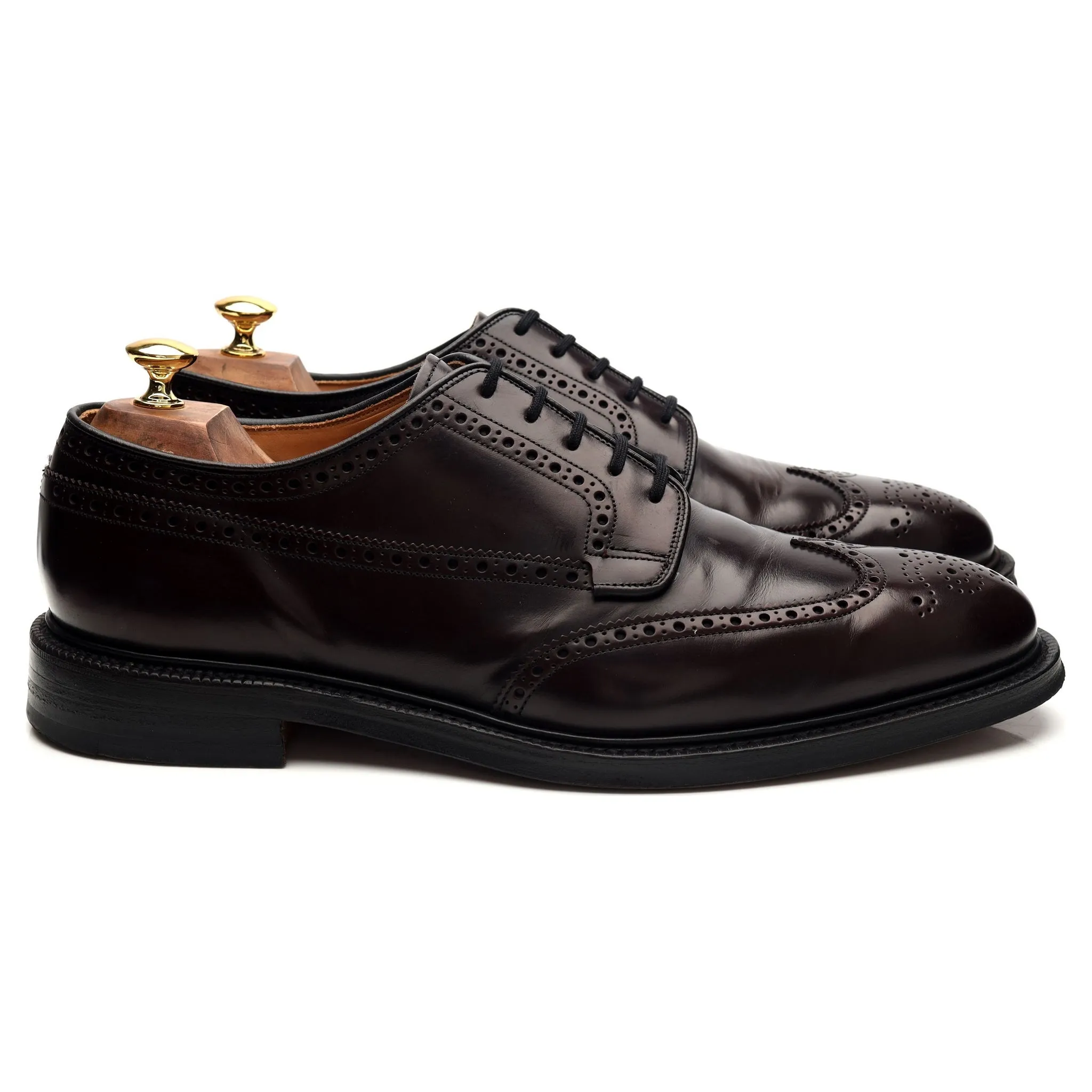 'Grafton' Burgundy Leather Derby Brogues UK 11 F