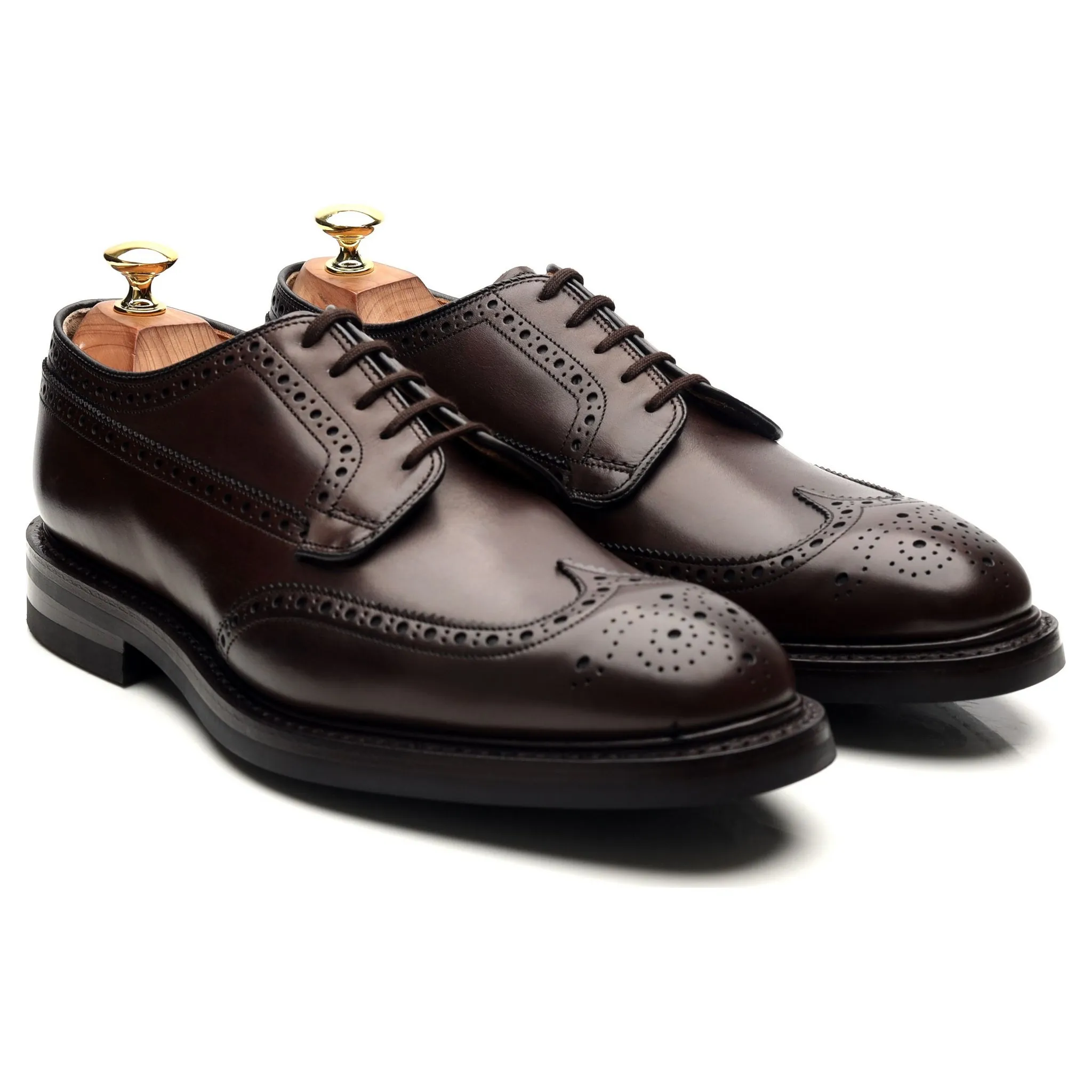 'Grafton' Dark Brown Leather Derby Brogues UK 8 F